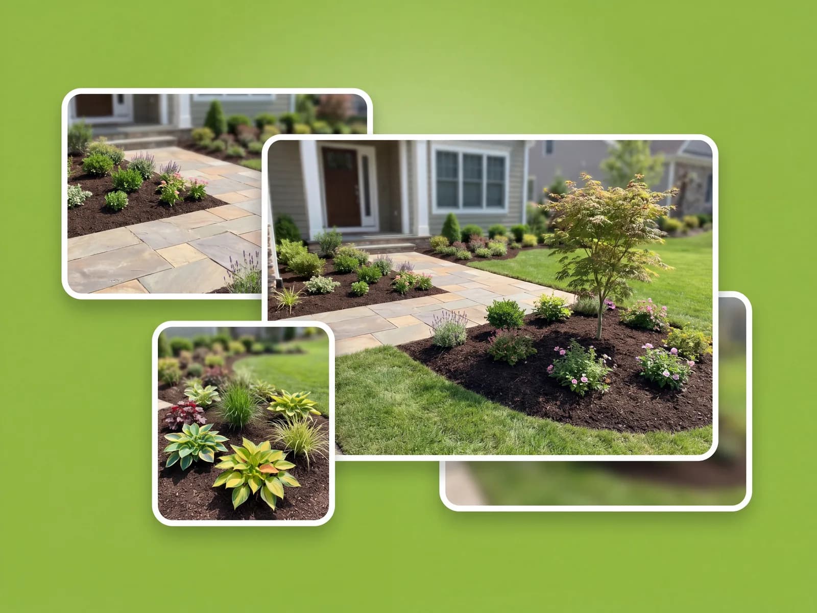 Front yard restyled to match the house architecture