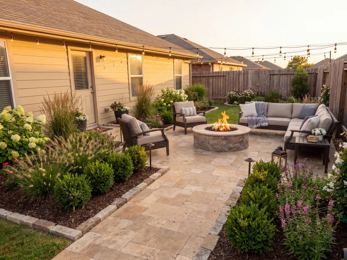 The same yard transformed into a finished landscape design concept